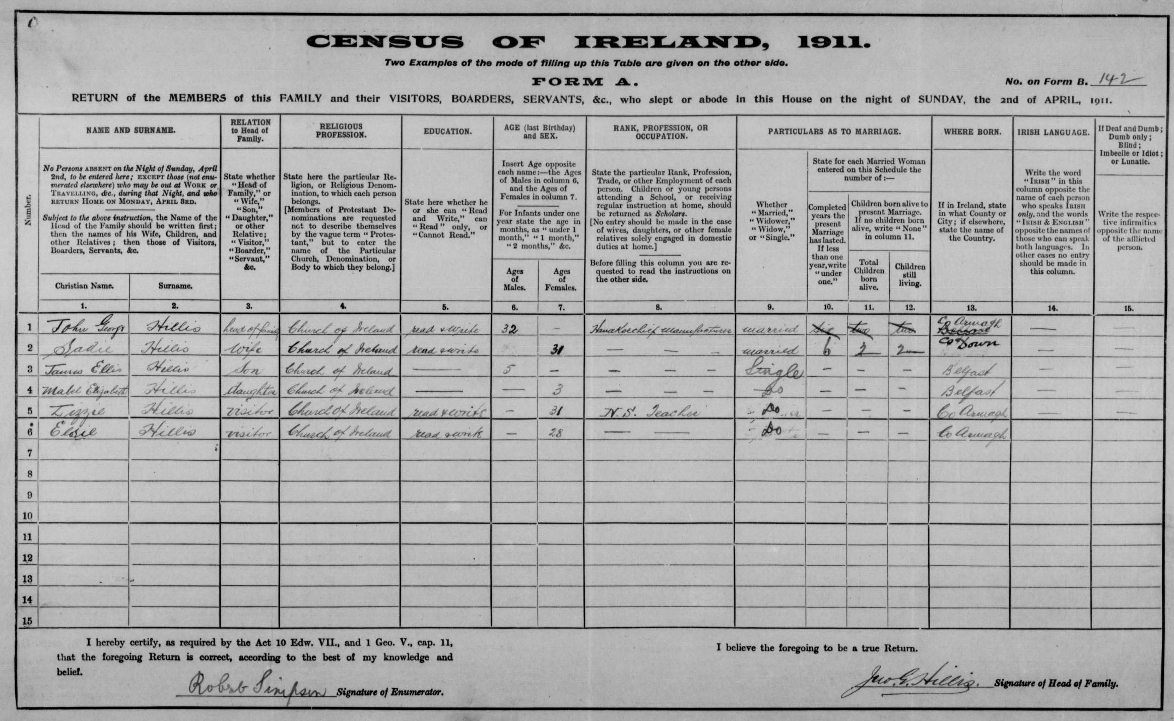 john george census 1911